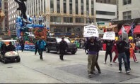 SeaWorld Protesters Jump Barricade at Macy’s Parade