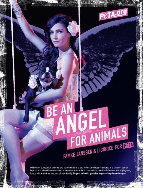 Famke Janssen Is an Angel for Animals in Sexy PETA Ad PETA pic Famke Janssen Is an Angel for Animals in Sexy PETA Ad PETA photo image