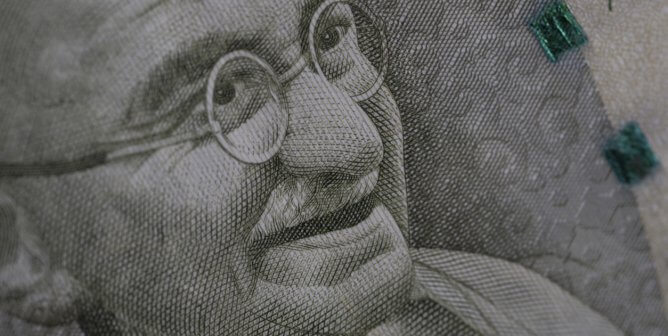 Photo of Mahatma Gandhi taken from Indian currency
