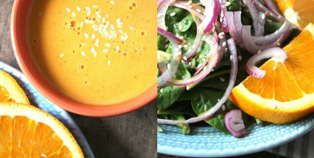 Sumptuous Spinach Salad With Orange-Sesame Dressing