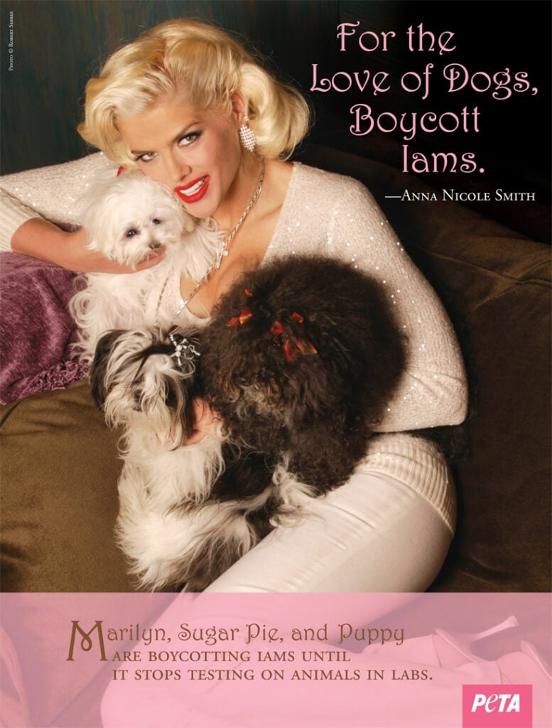 ANNA NICOLE SMITH: FOR THE LOVE OF DOGS, BOYCOTT IAMS PSA