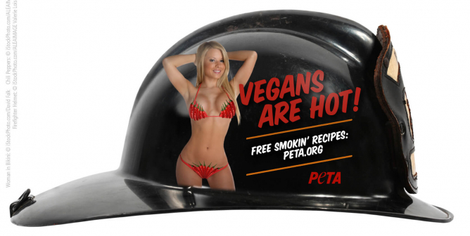 Vegans Are Hot! (Firefighter Helmet)