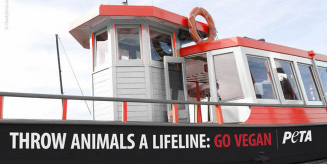 Throw Animals a Lifeline: Go Vegan (Ferry Boat)