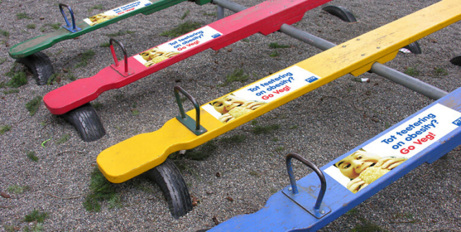 Teetering on Obesity? Go Veg! (Teeter-Totter)