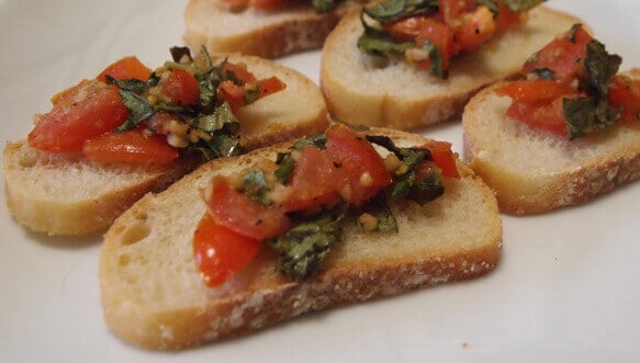 Vegan Baked Bruschetta Bites