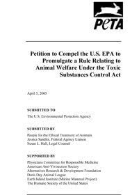 PETA Petitions EPA to Formally Adopt Animal Welfare Guidance | PETA