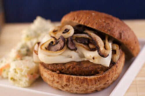 Gardein Burger with Grilled Onions