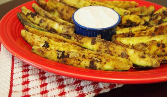 Breaded Zucchini Sticks With Horseradish Dip