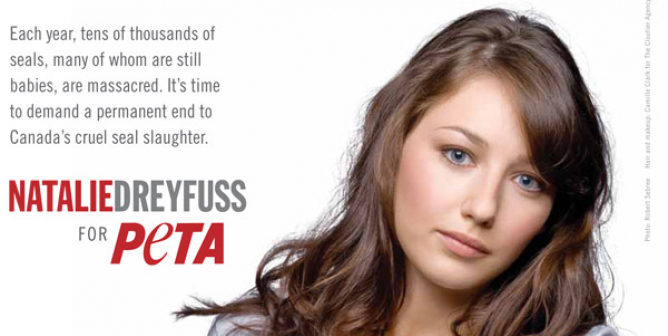 Natalie Dreyfuss print PSA save the seals