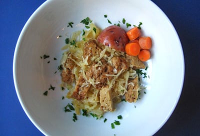 Beer-Braised Seitan With Roasted Veggies