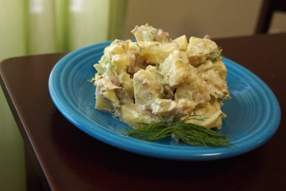 vegan bbq recipes - dill potato salad