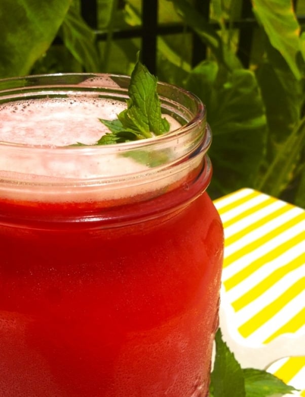vegan bbq recipes - mint watermelon lemonade