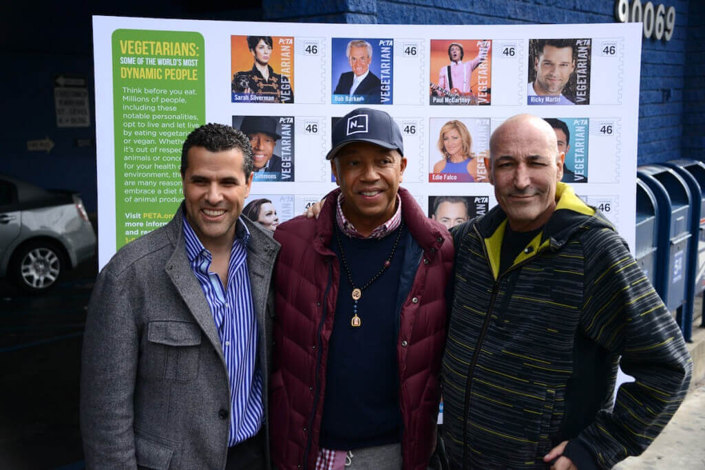 Marco Regil, Russell Simmons, Sam Simon at 2012 Stamp Unveil