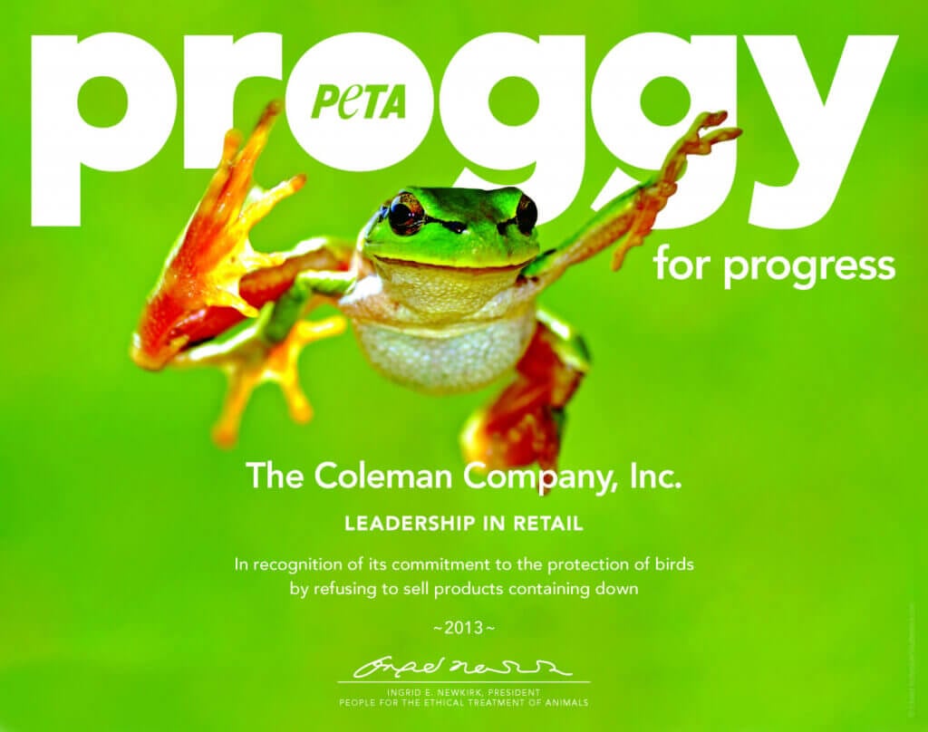 PROGGY Award Coleman Company down