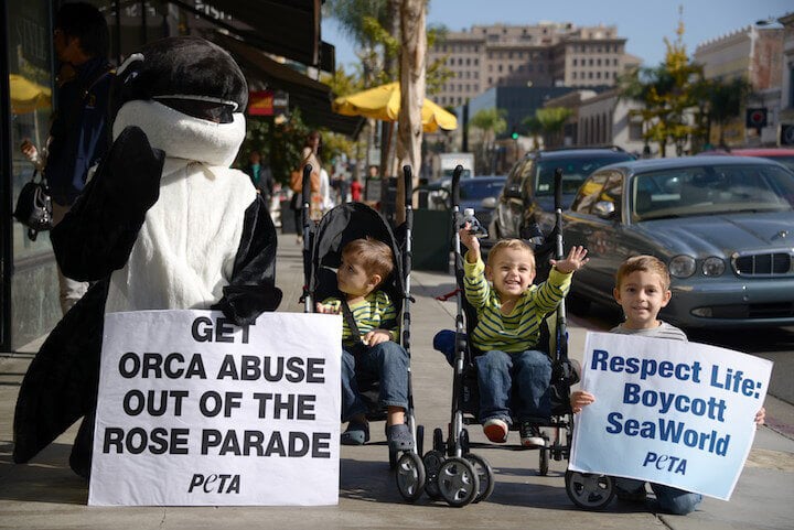Kids Protest SeaWorld Float
