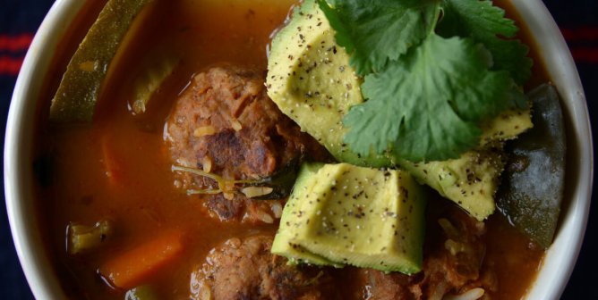 Vegan Albóndigas (Meatball) Soup