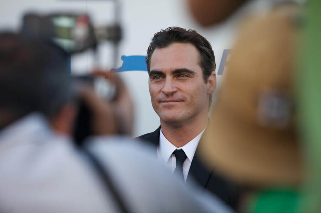 Joaquin Phoenix on the red carpet at PETA's 30th Anniversary Gala.