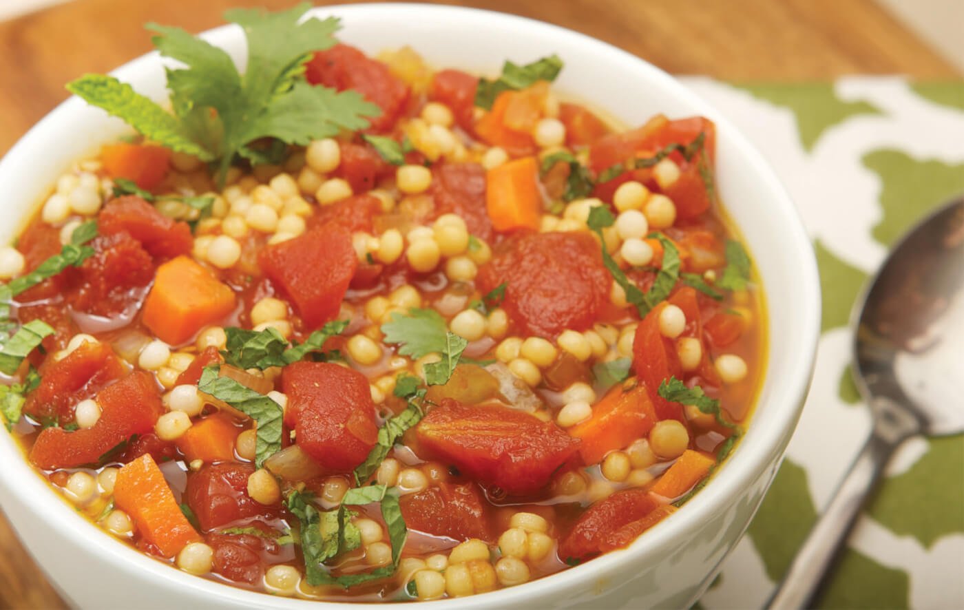 Mayim Bialik's Tomato Soup With Israeli Couscous Recipe