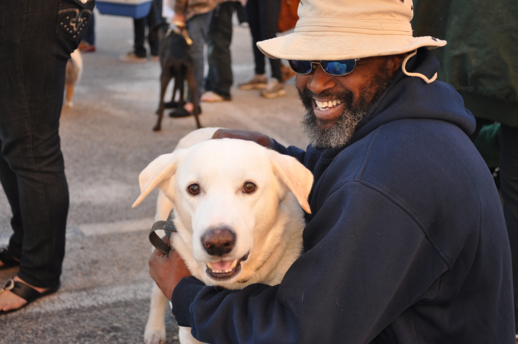 White Dog with Guardian PETA Spayathon 2014