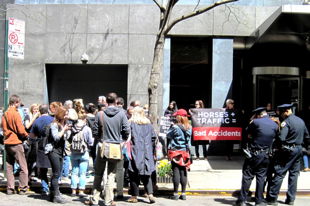 New York Horse-Drawn Carriage Protest in front of Liam Neeson's Apartment (3)