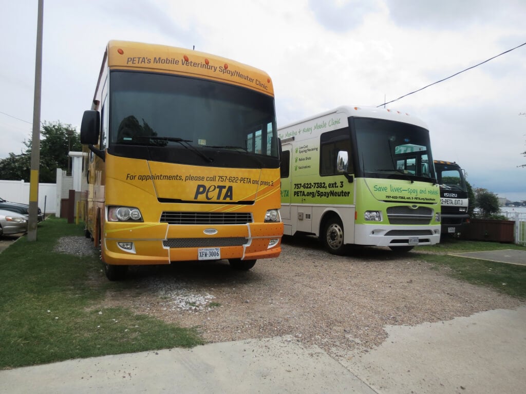 Parked PETA Mobile Clinics