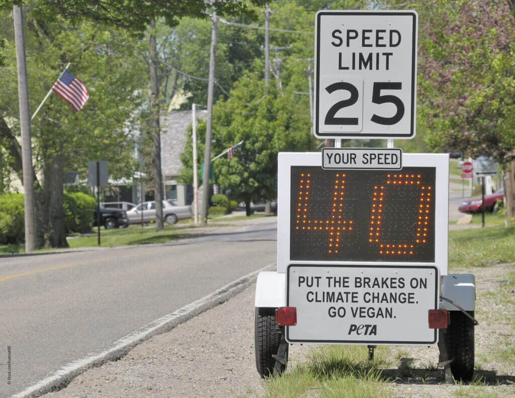 Put The Brakes on Climate Change Road Sign