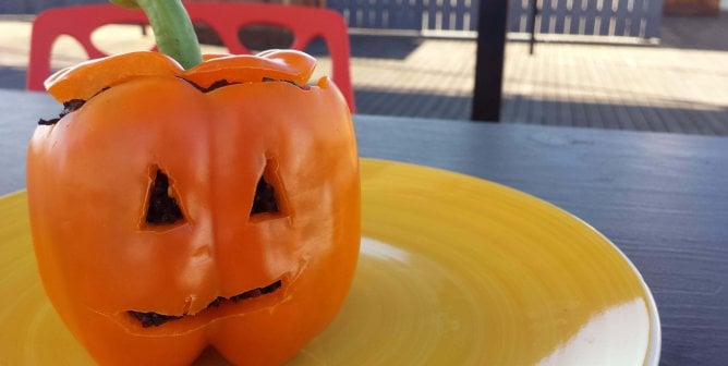 pumpkin stuffed bell peppers