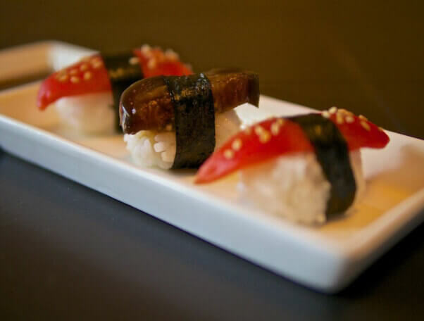 Tomato and Eggplant Sushi