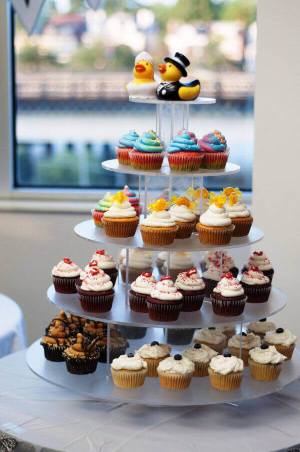 Vegan Cupcakes with Bride and Groom Rubber Duckies