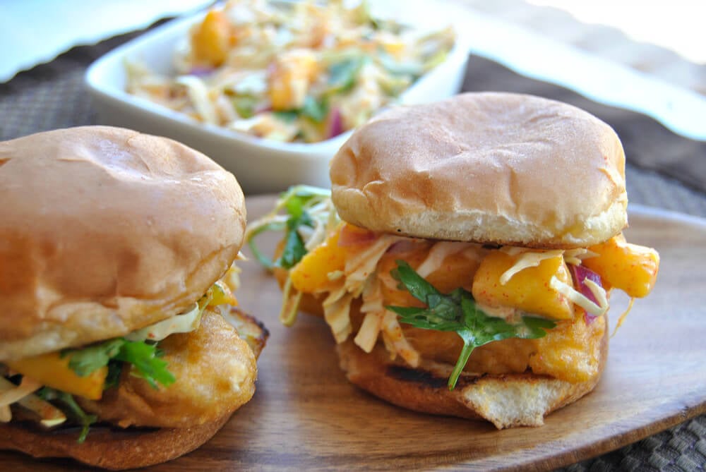 'Fish' Sliders With Spicy Mango Slaw