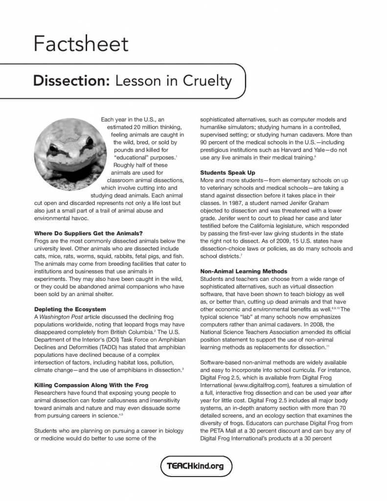 Dissection Factsheet Page 1
