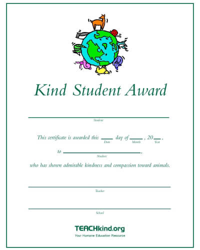 teachkind kind student awards