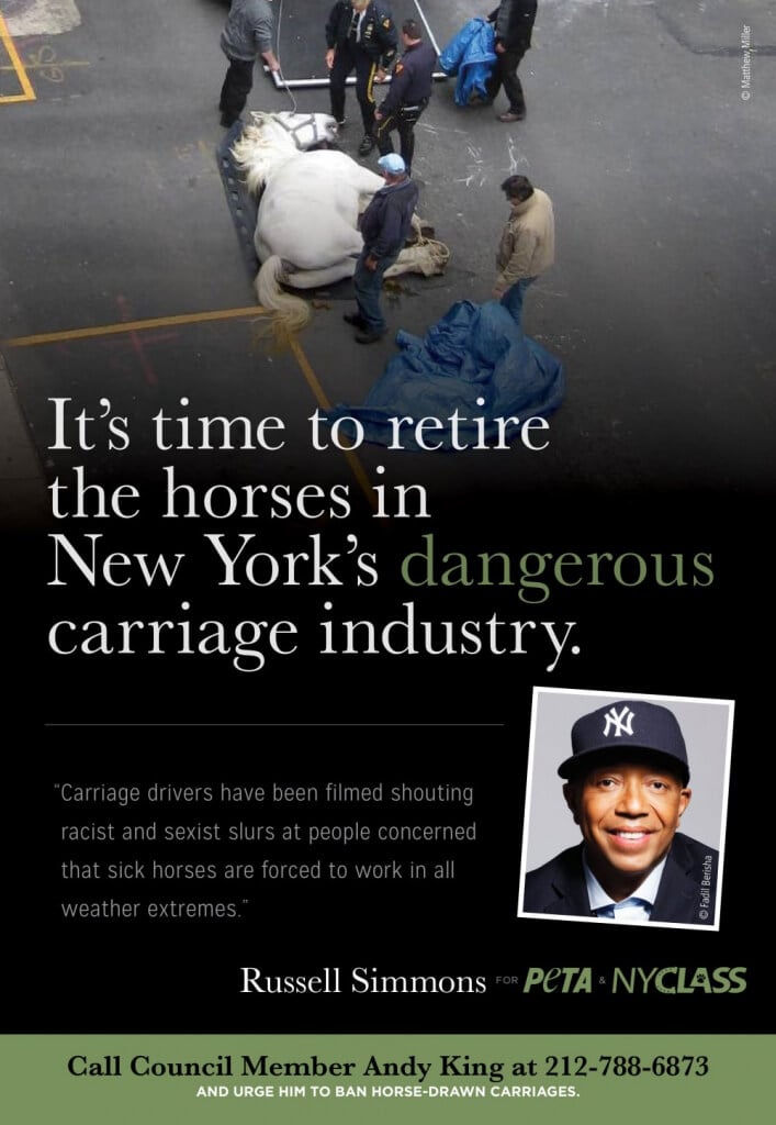 Russell Simmons PETA Ad to Ban Horse-Drawn Carriages