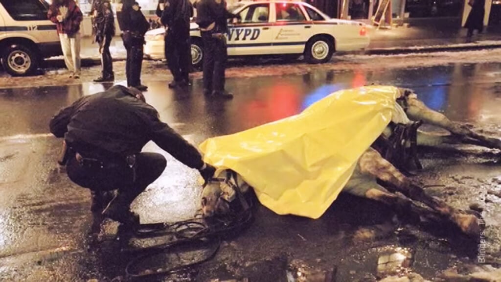 Policeman With Dead Horse