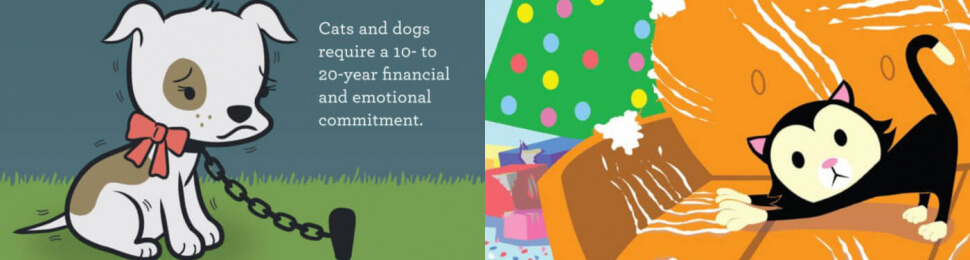 these peta ads show why animals should never be bought as presents