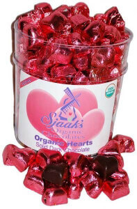 sjaaks vegan valentine's day candy dark chocolate hearts