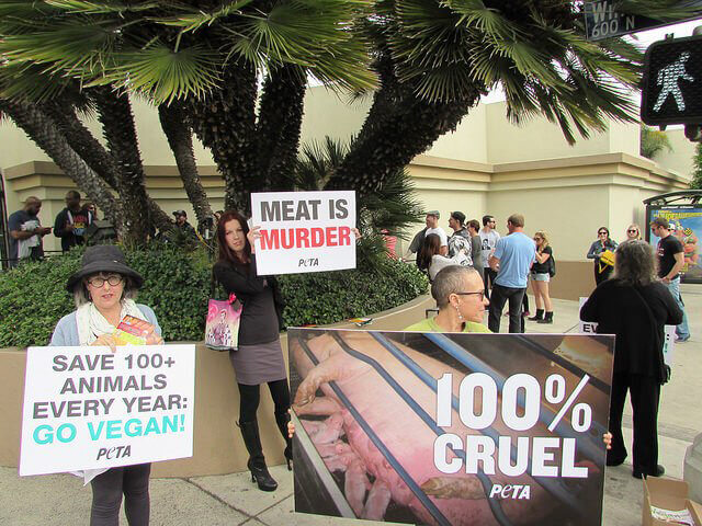 Protesters Outside BaconFest 2015