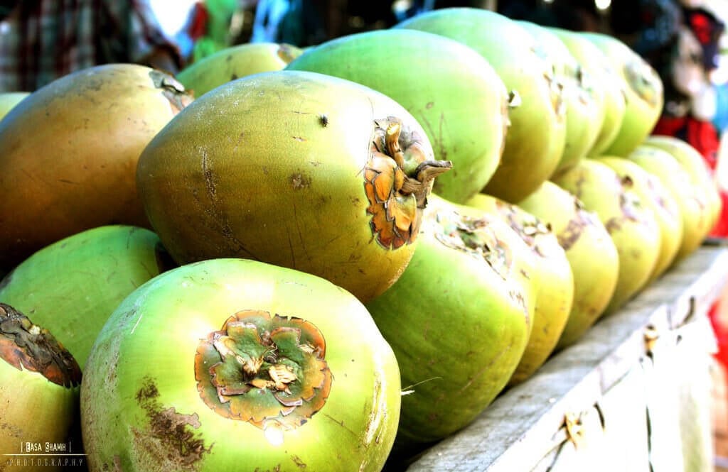 Raw coconuts