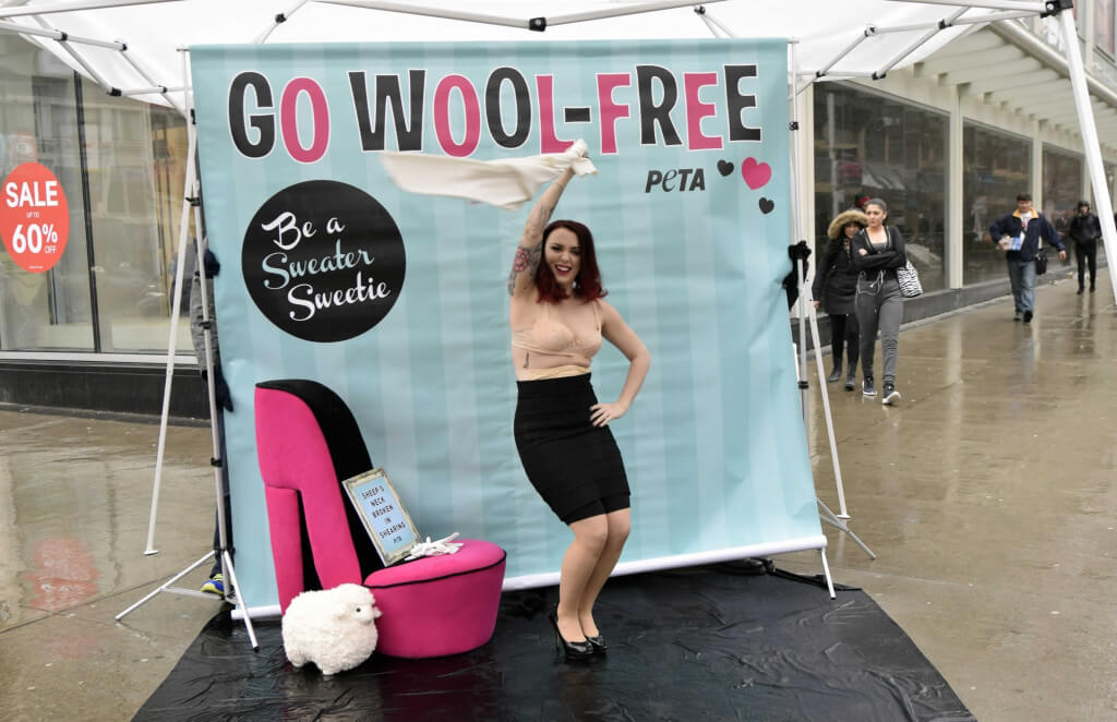 PETA Anti-Wool Demo Burlesque Dancer