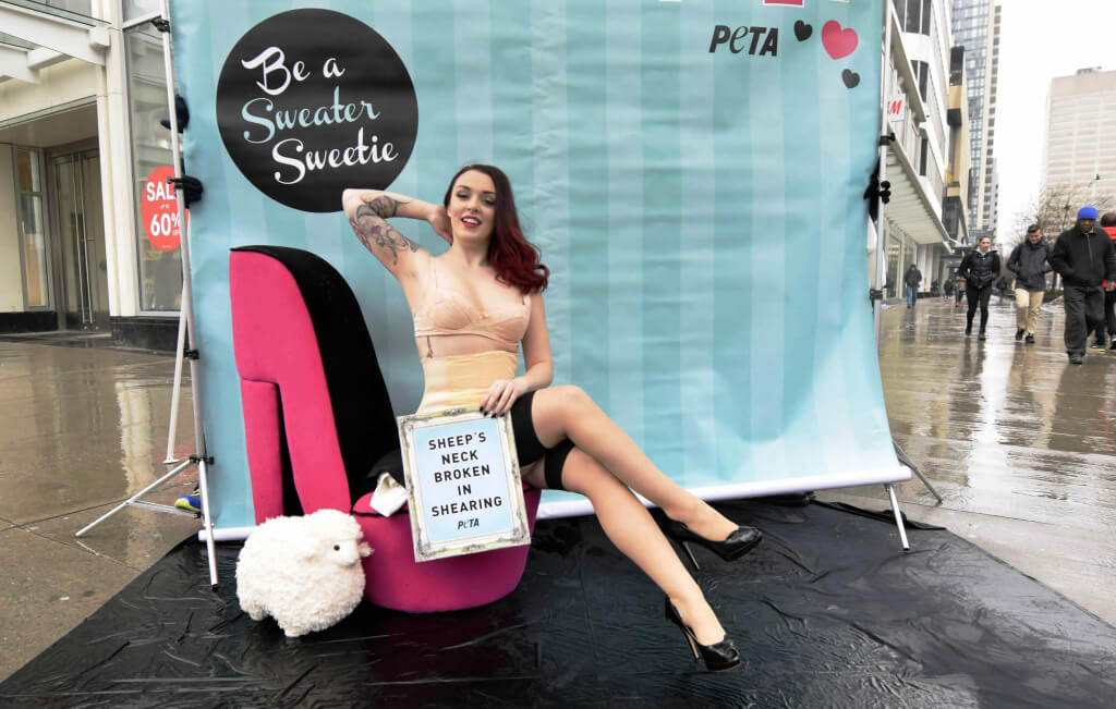 PETA Anti-Wool Demo Burlesque Dancer