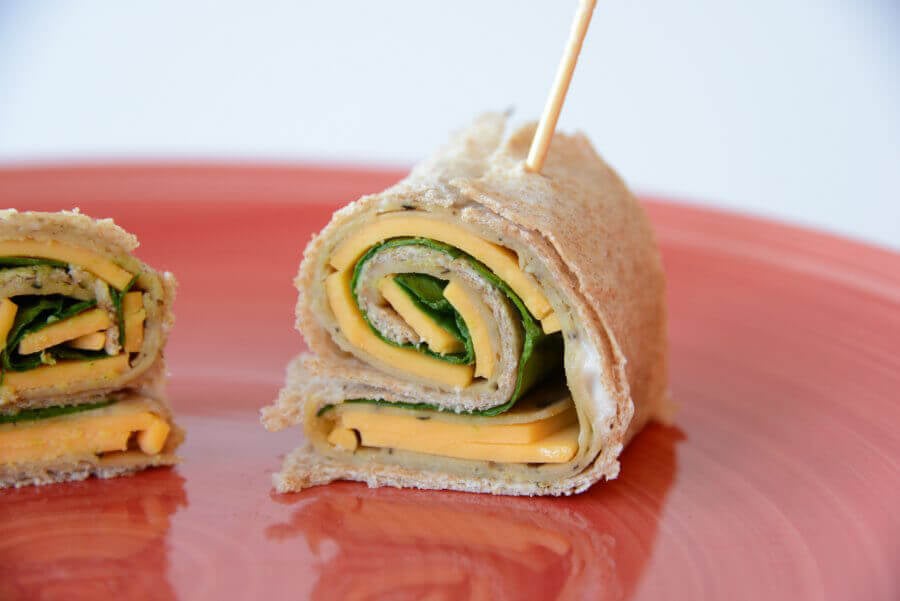 Faux-Turkey and 'Cheese' Roll-Up