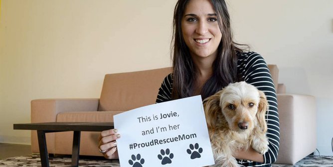Proud Rescue Mom Danielli Marzouca with Jovie