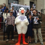 James Cromwell Leads Vigil for Jailed Foie Gras Whistleblower