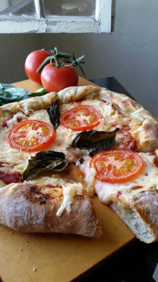 Vegan Pizza with Tomatoes and Basil