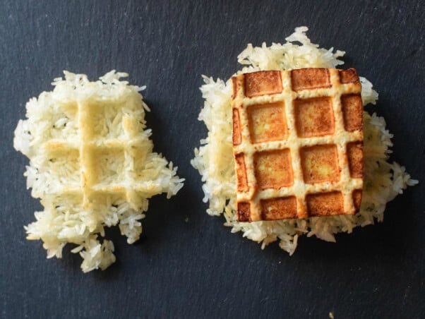 waffled sticky rice and tofu daniel shumski