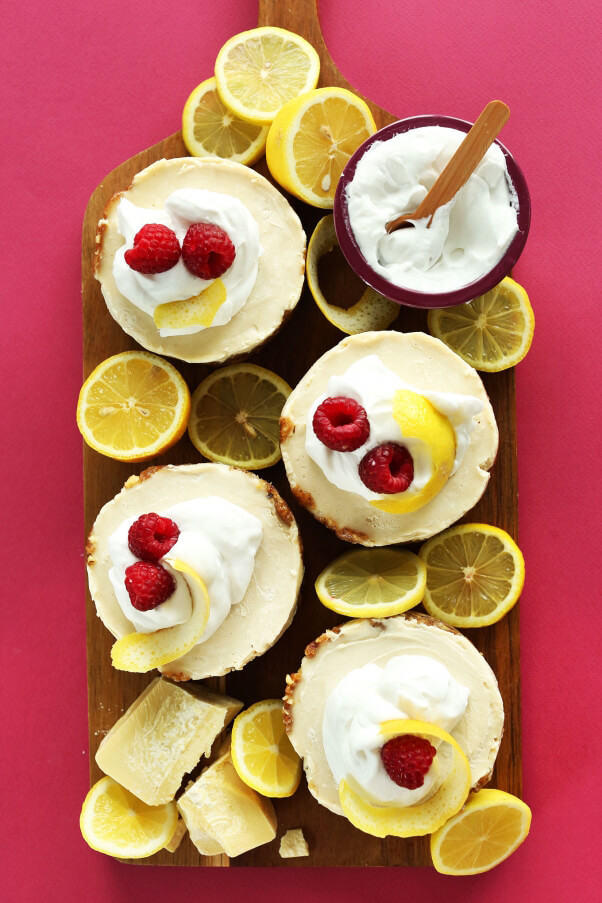 white chocolate cheesecakes from minimalist baker