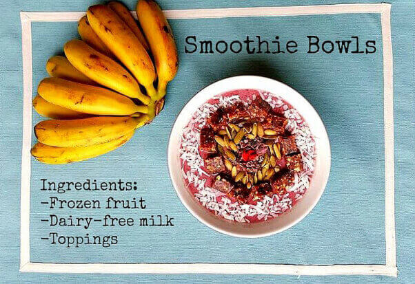 Smoothie bowl with bananas