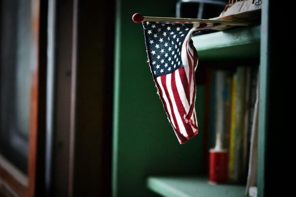 American-Flag-on-Book-Shelf-USA