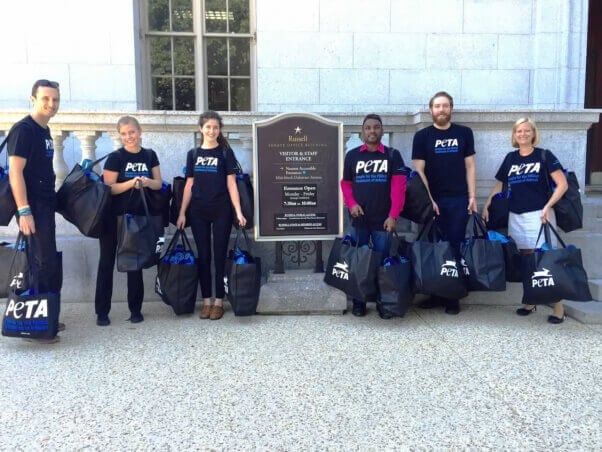 PETA delivers water bottles with drought message to Congress