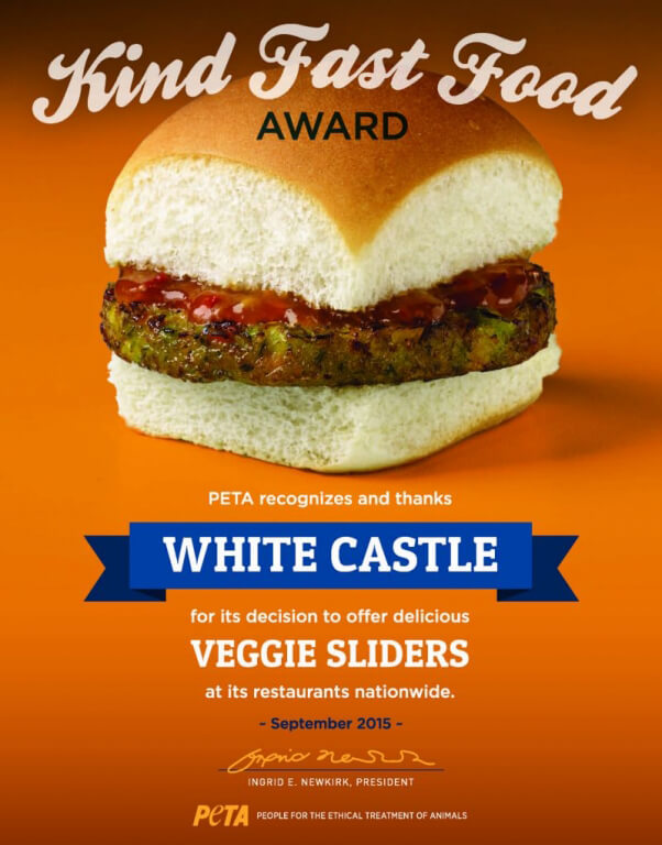 Update: White Castle Adds a Second Vegan Burger to Menu | PETA